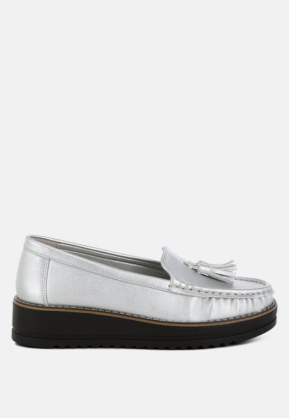 Larana Metallic Tassel Detail Loafers-0