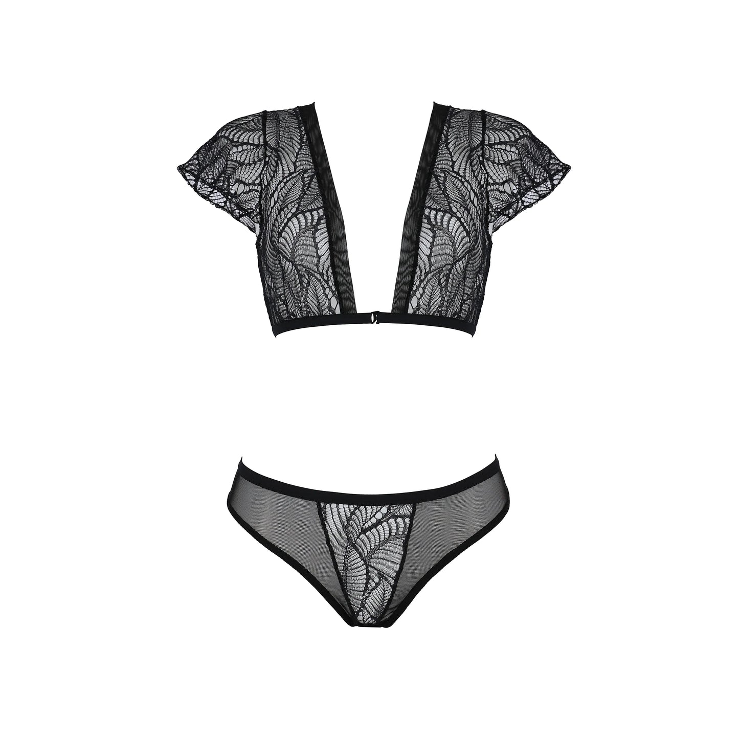 Soft Sheer Lace Top & Bikini Set Passion Eco Leafa-2