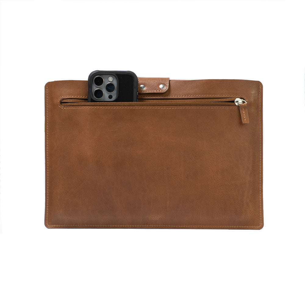 Leather Sleeve for MacBook with zipper pocket-1