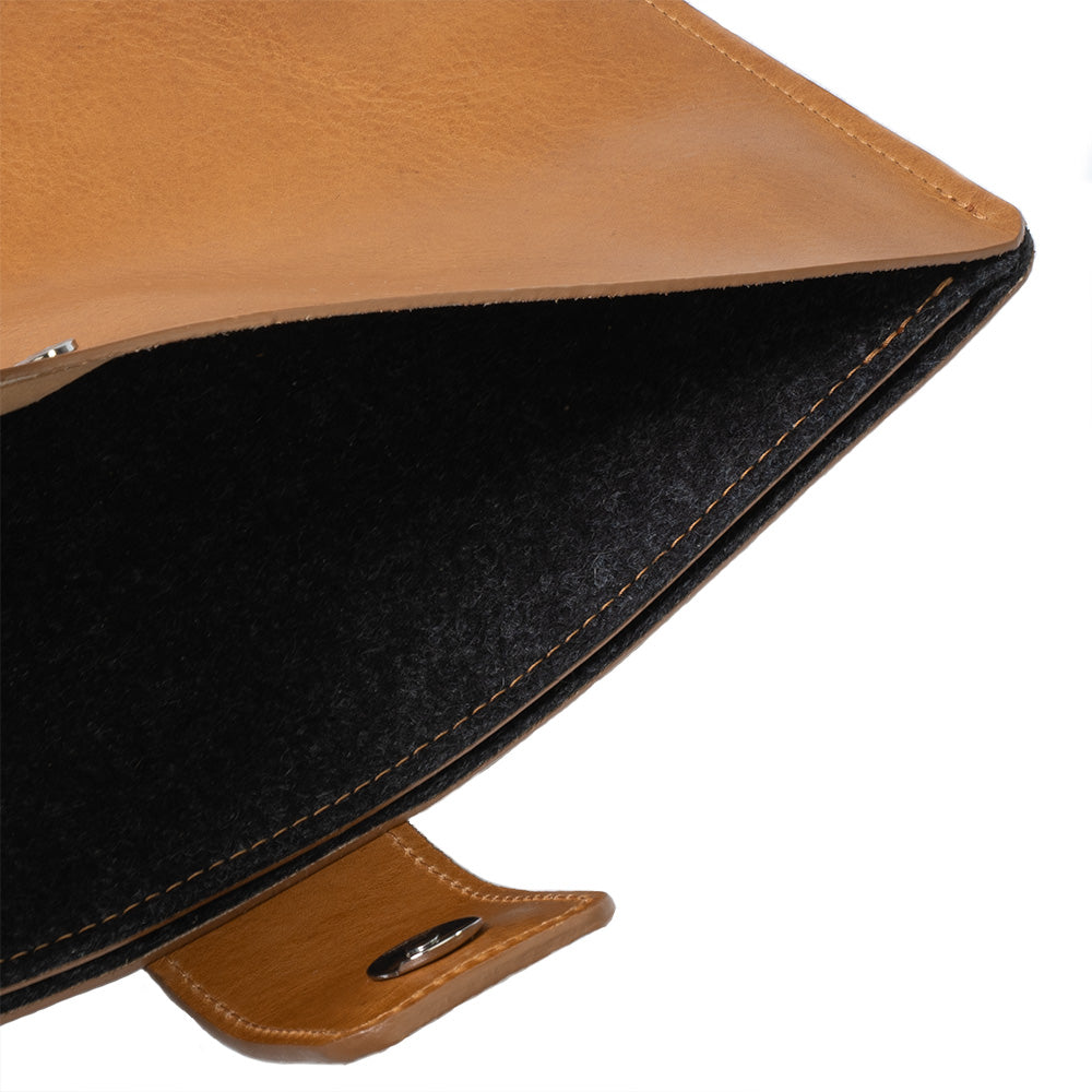 Leather Sleeve for MacBook with zipper pocket-4