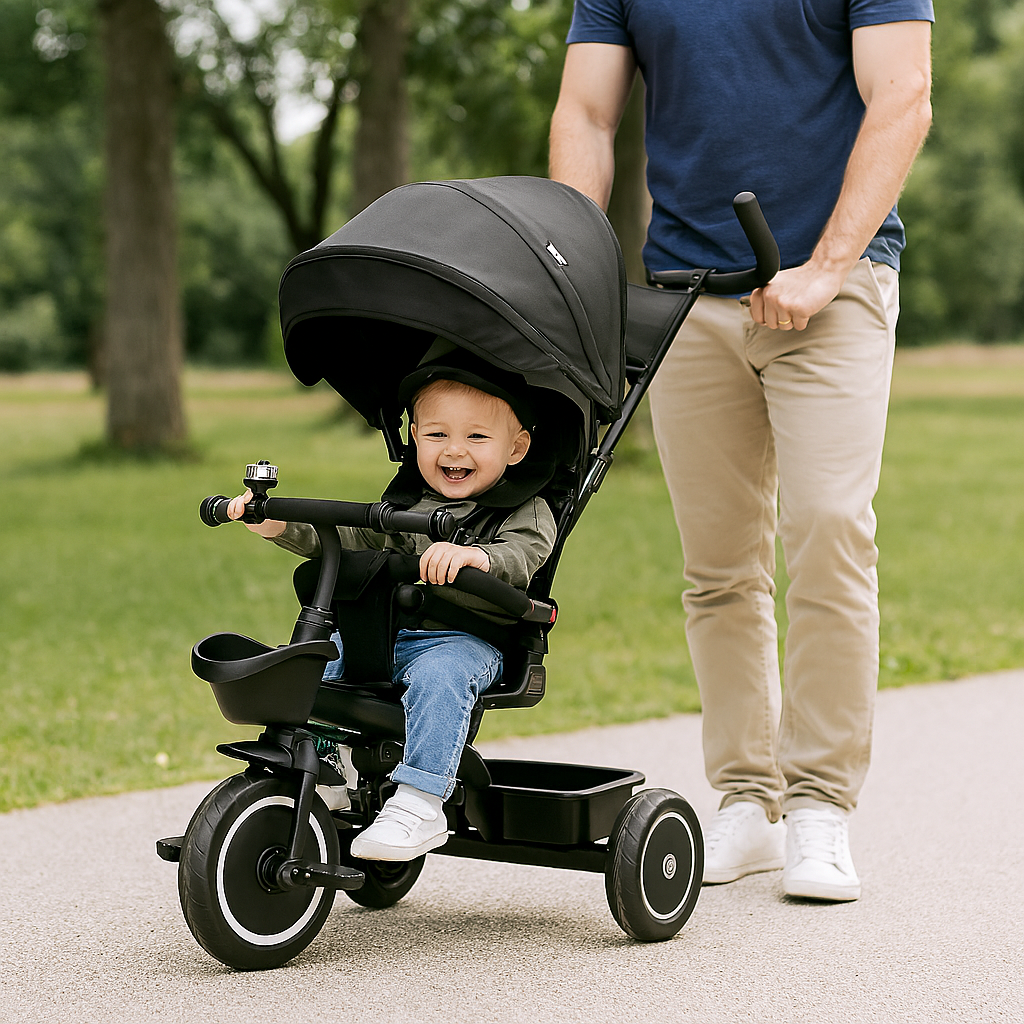 Foryourlittleone 6 in 1 Trike V3 - Black (9 months - 5 years)-2