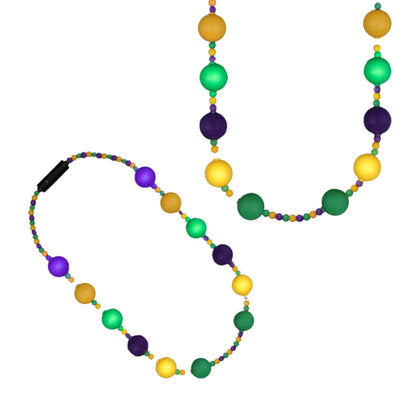 Light Up Party Balls Mardi Gras Beaded Festival Necklace-3