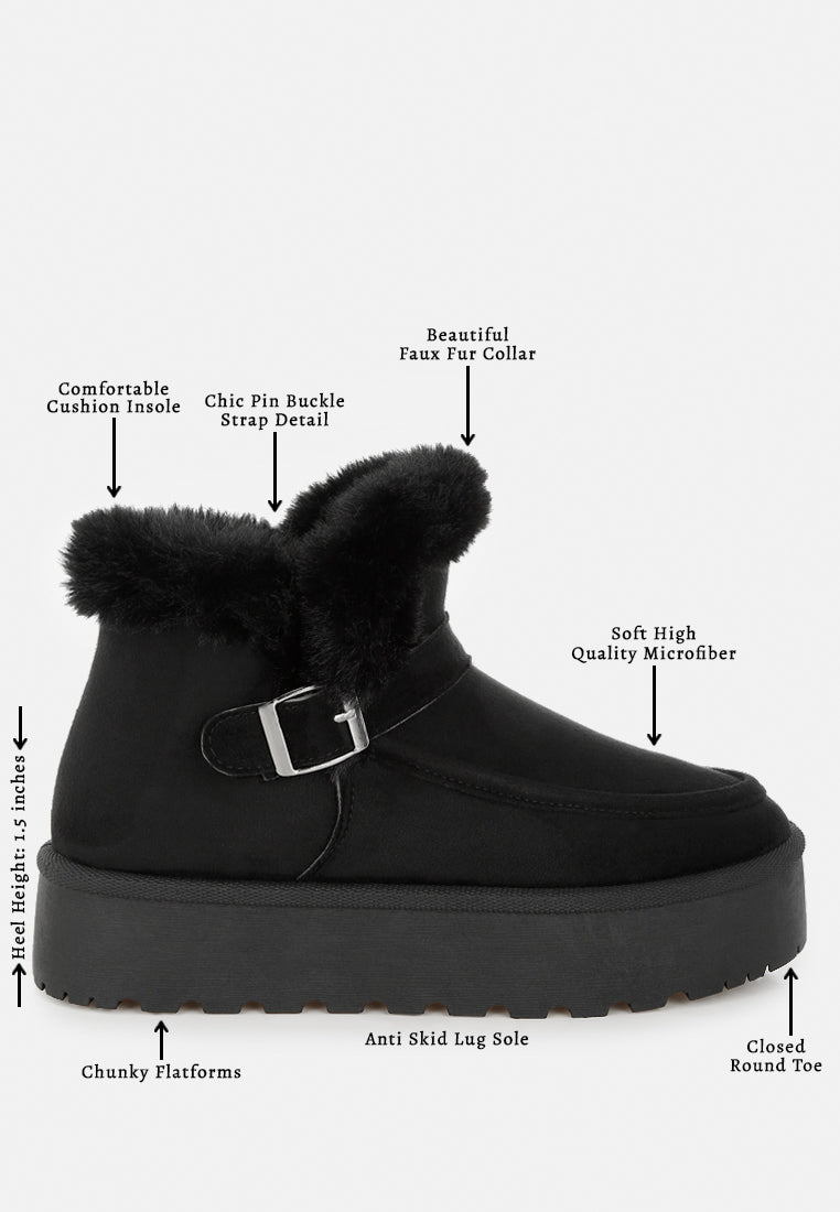 Linka Pin Buckle Detail Snow Boots-3