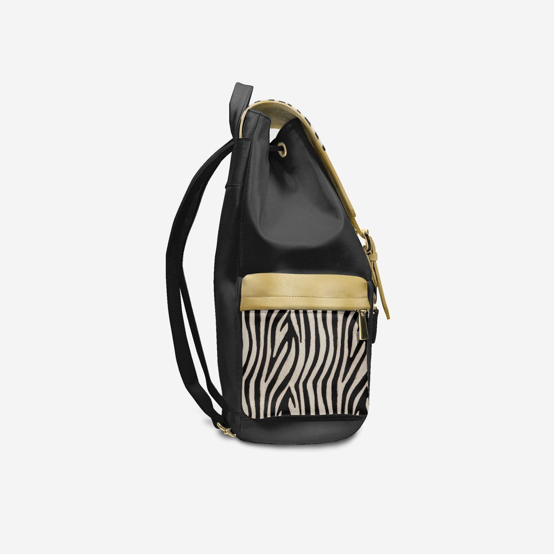 Luxury Vegan Backpack ZEBRA GOLD EDGE – BYMANYC ® New York-2
