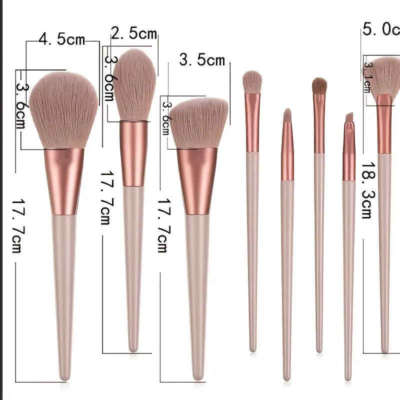 8-Piece Professional Cruelty-Free Makeup Brushes Set