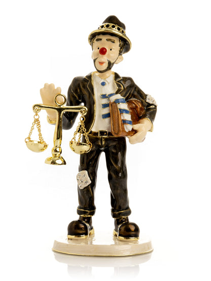 Clown Lawyer Trinket Box with Book & Scales of Justice-0