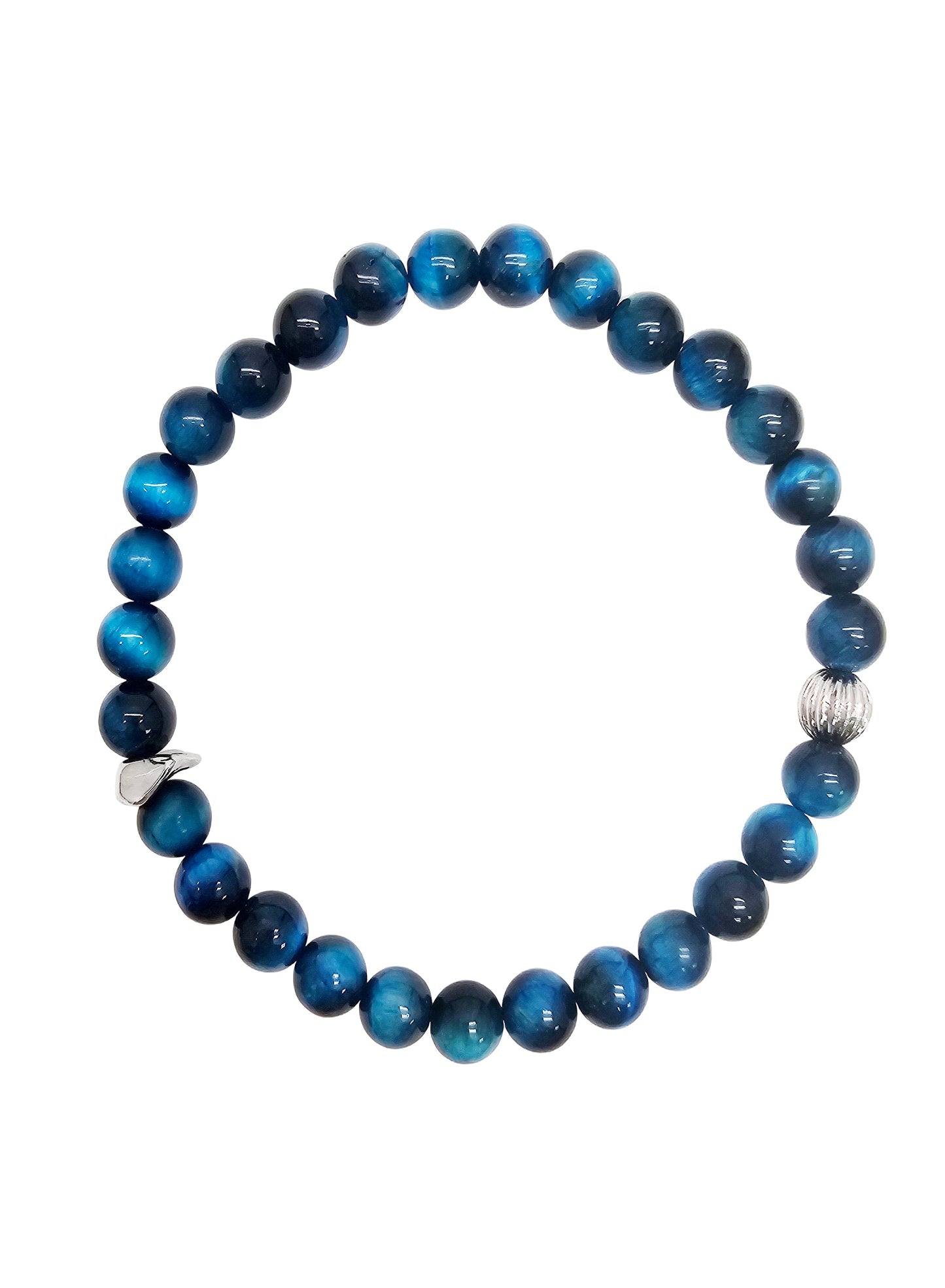 Blue Tiger-eye Stone Flexible Men's Bracelet MEB18-0