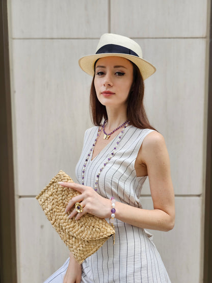 Amethyst With Butterfly Pendant Necklace PN010-3