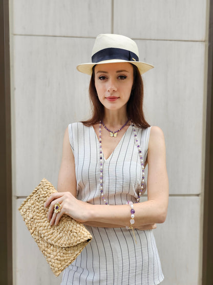 Amethyst With Butterfly Pendant Necklace PN010-4