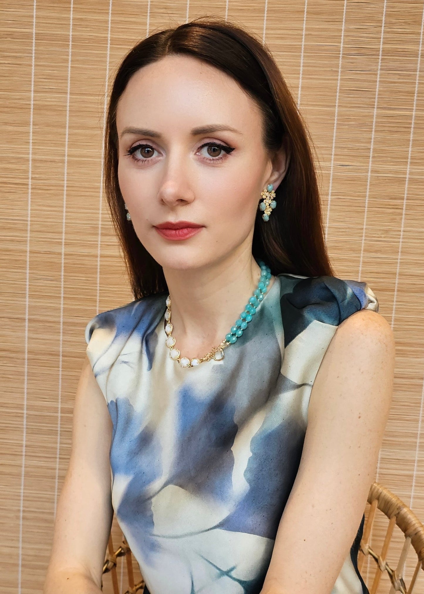 Amazonite With White Moonstone Versatile Necklace PN017-1