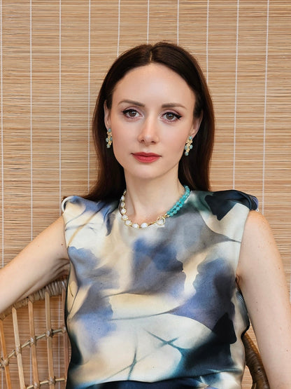 Amazonite With White Moonstone Versatile Necklace PN017-3