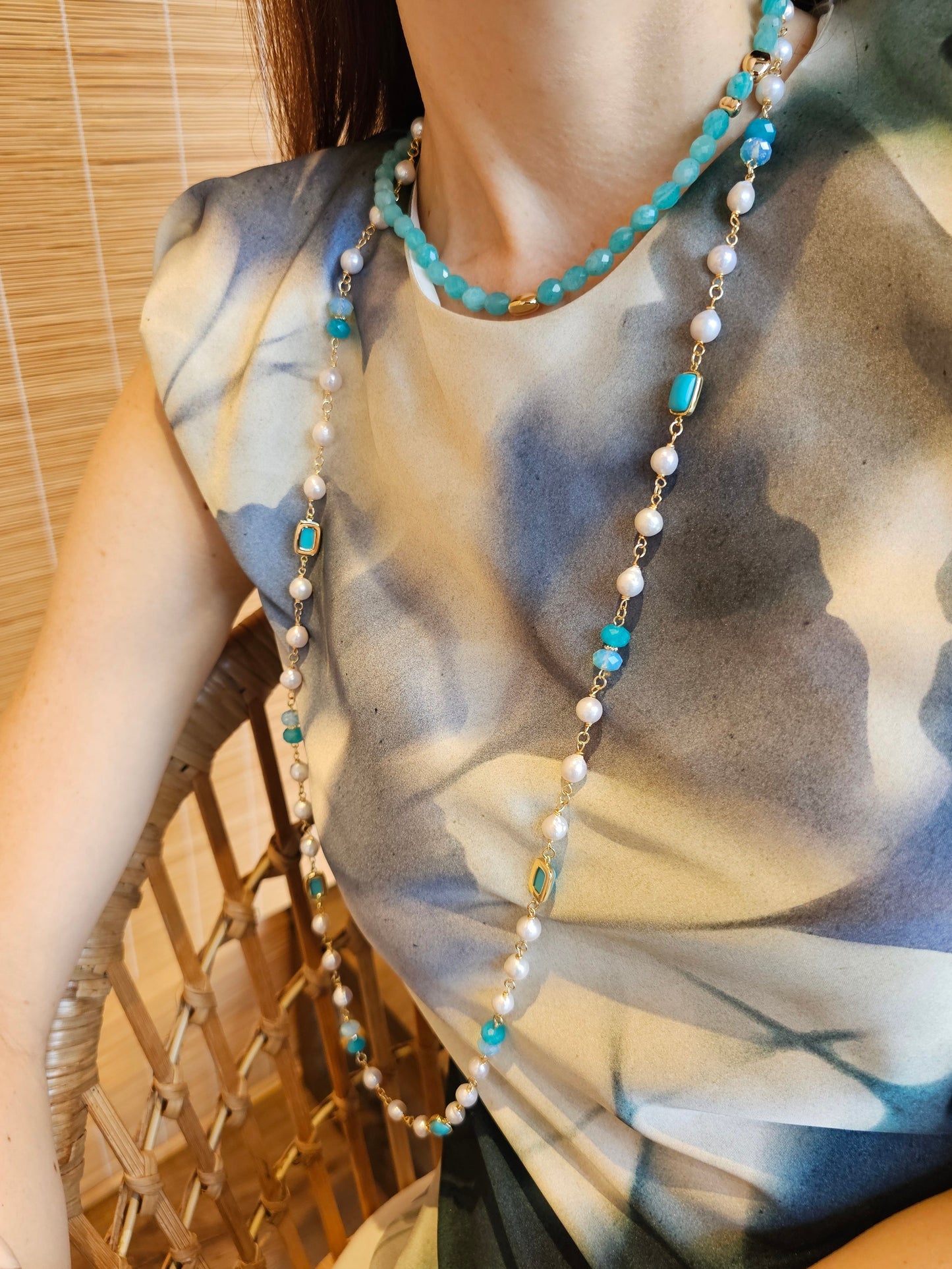 Amazonite Minimalist Short Necklace PN020-1