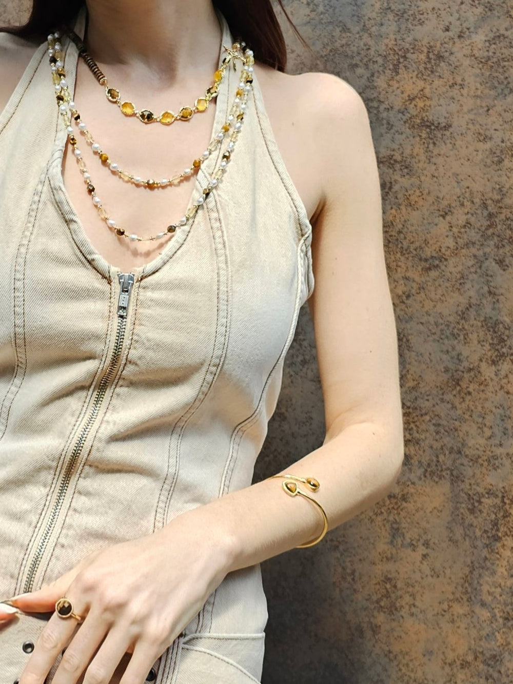 Brown Tiger-eye Stone Bangle PB021-4