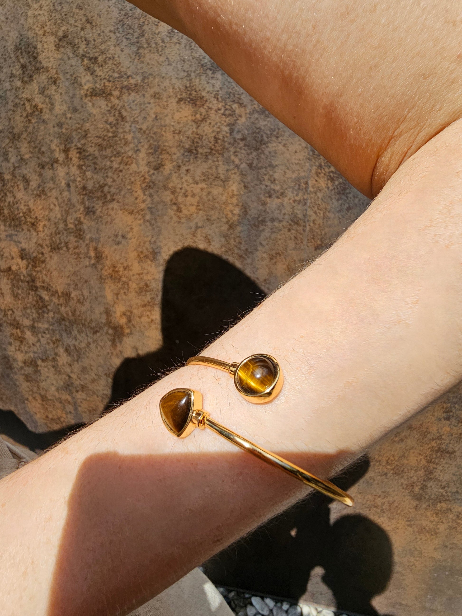 Brown Tiger-eye Stone Bangle PB021-1