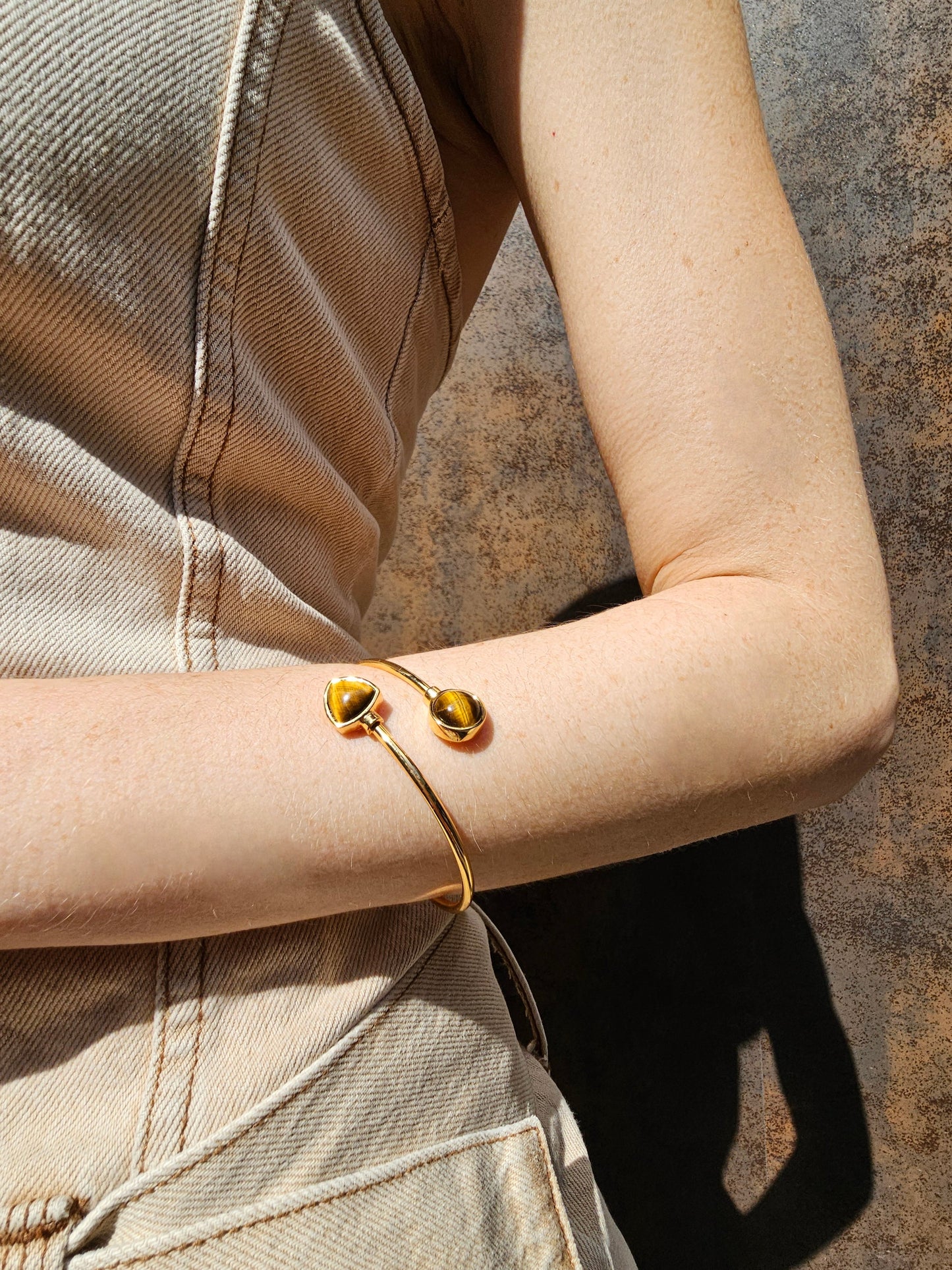 Brown Tiger-eye Stone Bangle PB021-2
