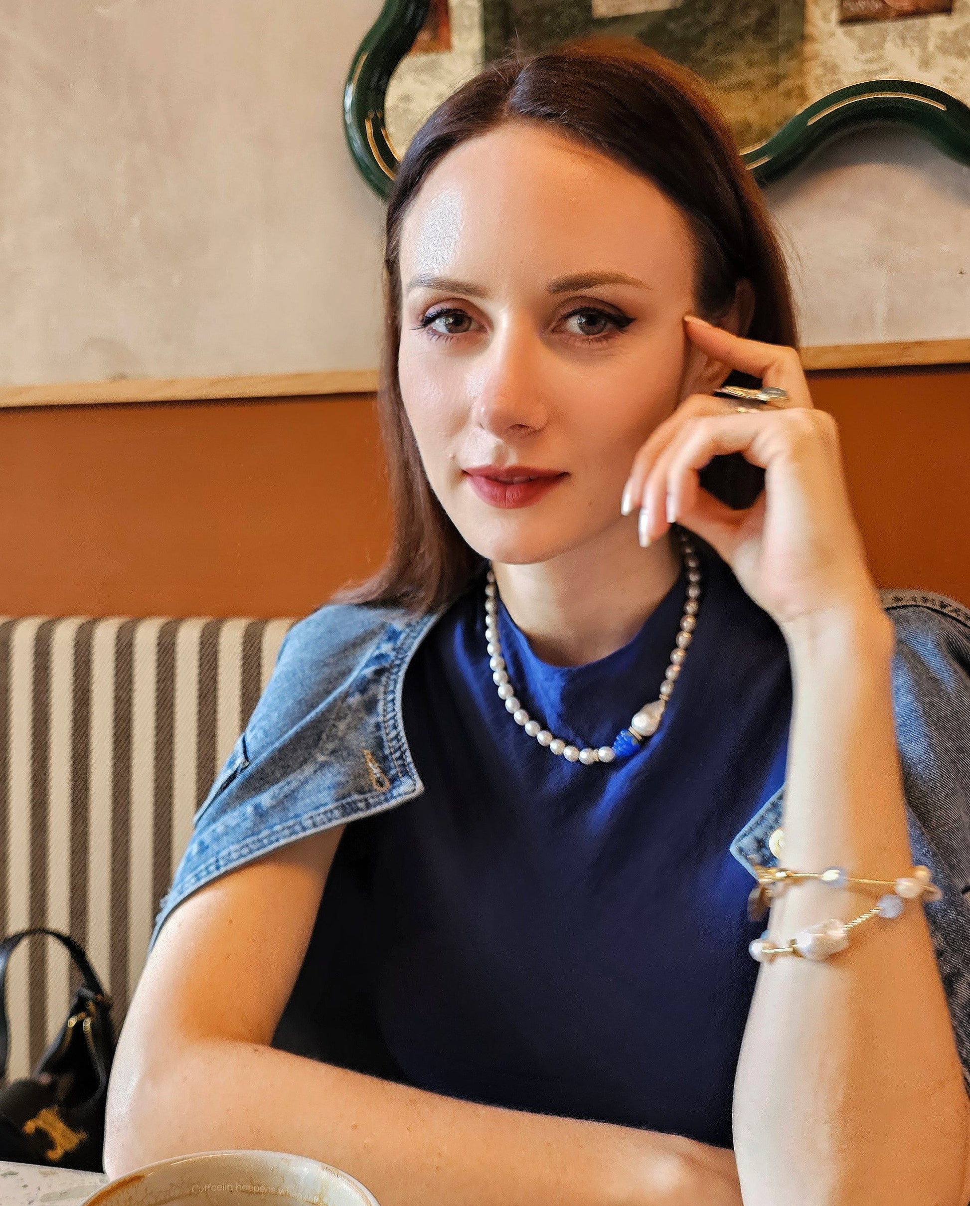 Freshwater Pearls With Blue Raspberry Necklace PN031-2