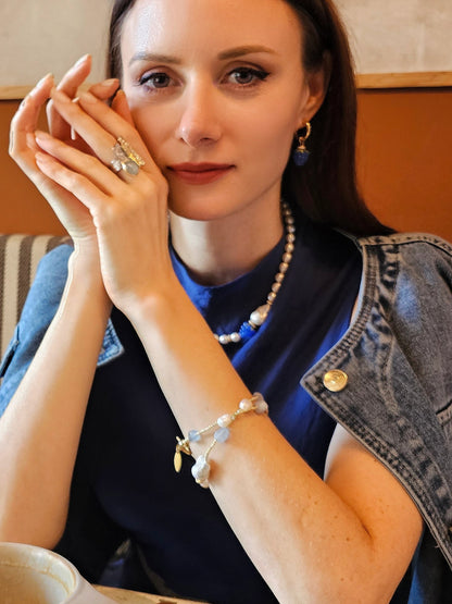 Freshwater Pearls With Blue Raspberry Necklace PN031-3