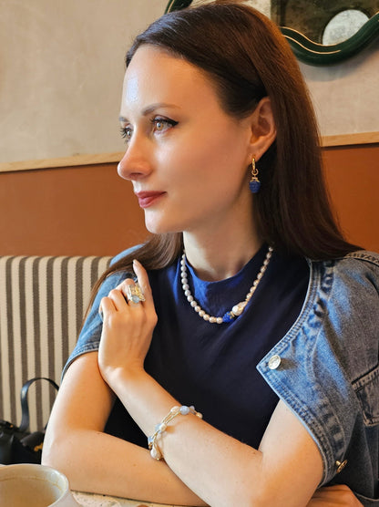 Freshwater Pearls With Blue Raspberry Necklace PN031-4