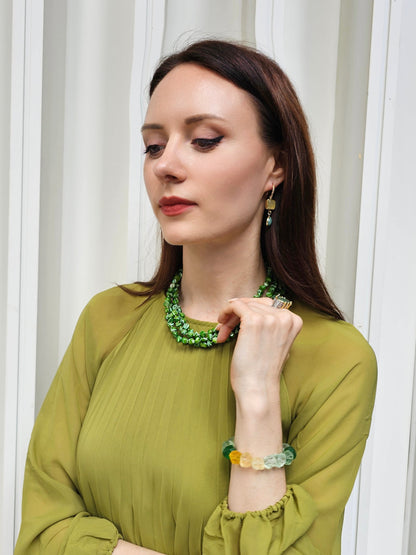 Green Natural Shell Multi-Layers Necklace PN070-2