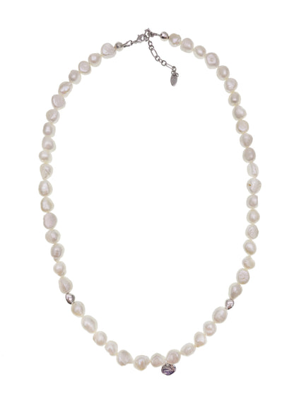 Freshwater Pearls With Sterling Silver Pendant Mens Necklace MEN08-1