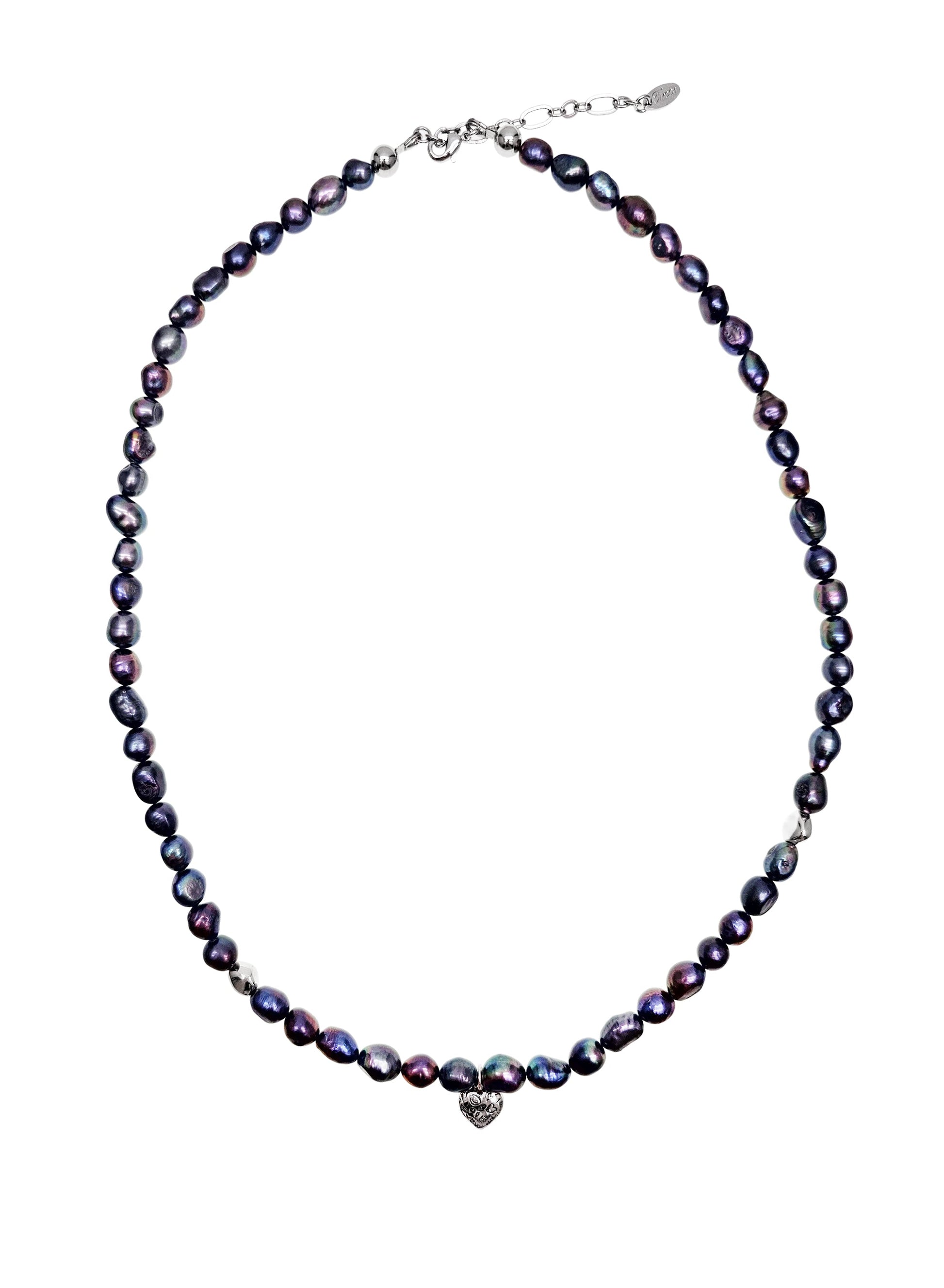 Irregular Purple Freshwater Pearls Mens Necklace MEN03-1