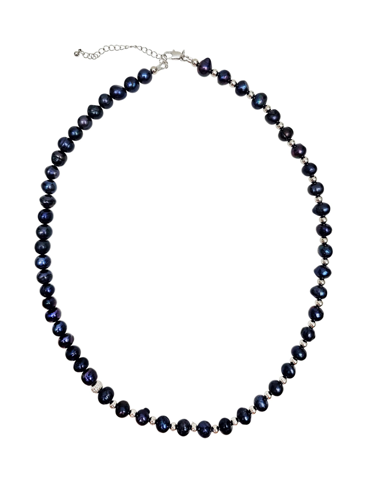 Deep Purple With Sterling Silver Mens Necklace MEN06-1