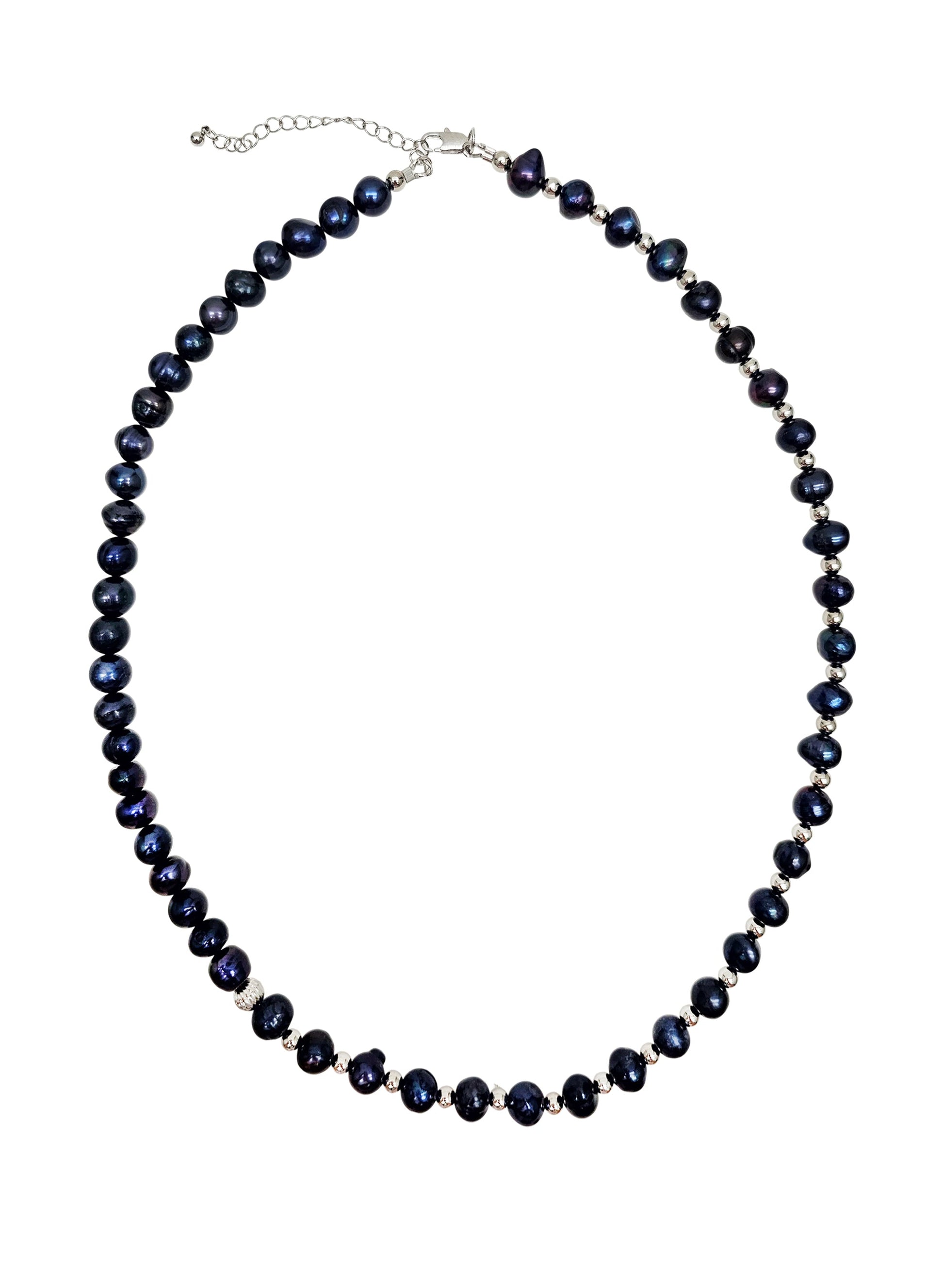 Deep Purple With Sterling Silver Mens Necklace MEN06-1