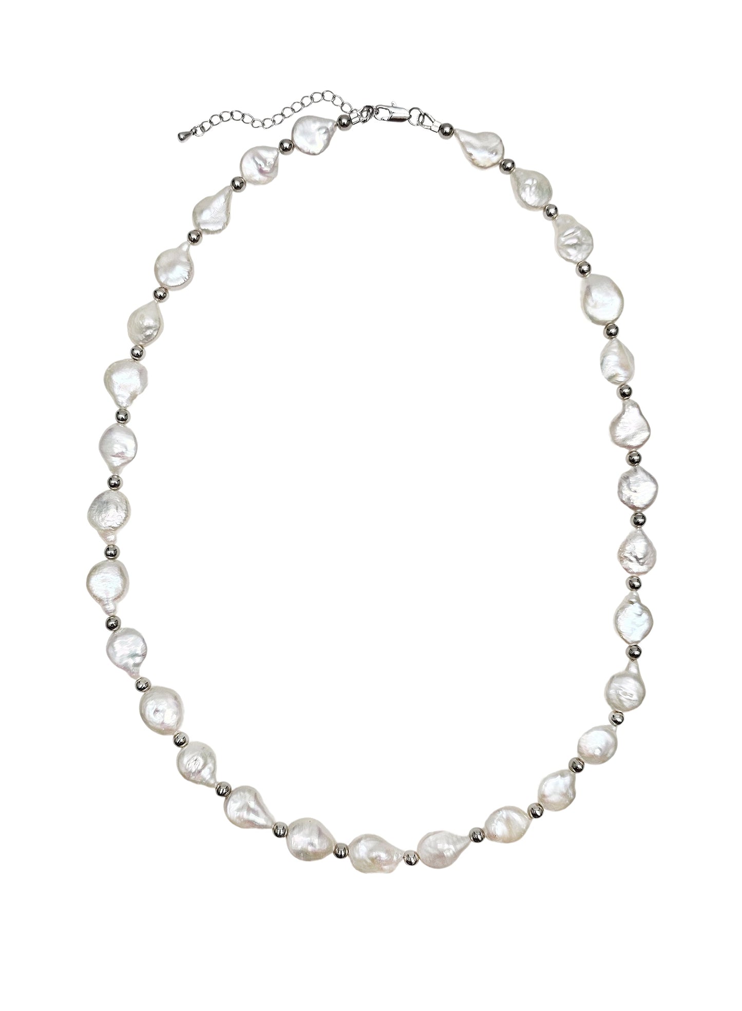 Irregular Freshwater Pearls With Sterling Silver Men Necklace MEN11-0