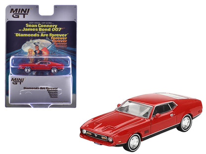 Ford Mustang Mach 1 Red 007 James Bond "Diamonds Are Forever" (1971) Movie Limited Edition 1/64 Diecast Model Car by Mini GT-2