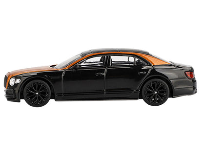 Bentley Flying Spur Orange Flame Metallic and Onyx Black Limited Edition 1/64 Diecast Model Car by Mini GT-0