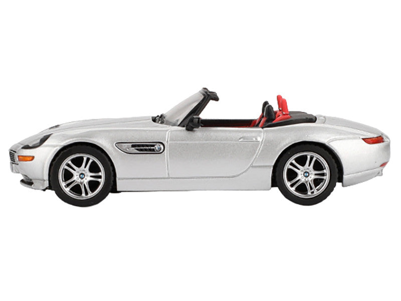 BMW Z8 Roadster Silver Metallic with Red and Black Interior Limited Edition 1/64 Diecast Model Car by Mini GT-2