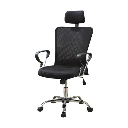High Back Executive Mesh Office Computer Chair with Headrest in Black-0
