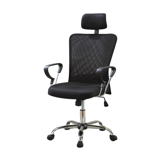 High Back Executive Mesh Office Computer Chair with Headrest in Black-0