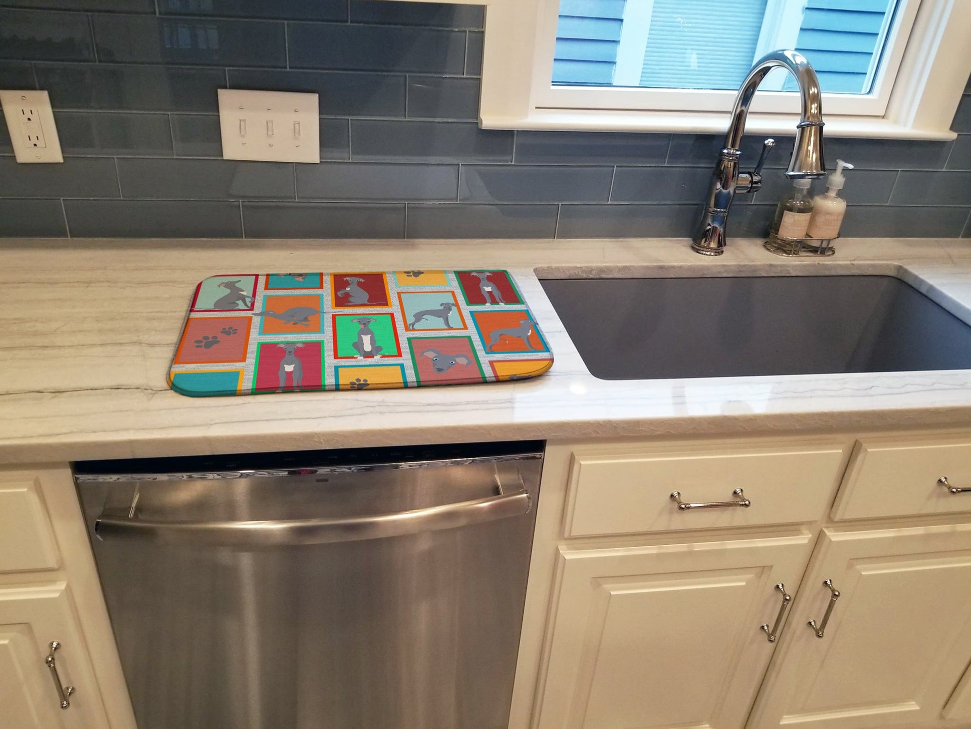 Lots of Italian Greyhound Dish Drying Mat-2