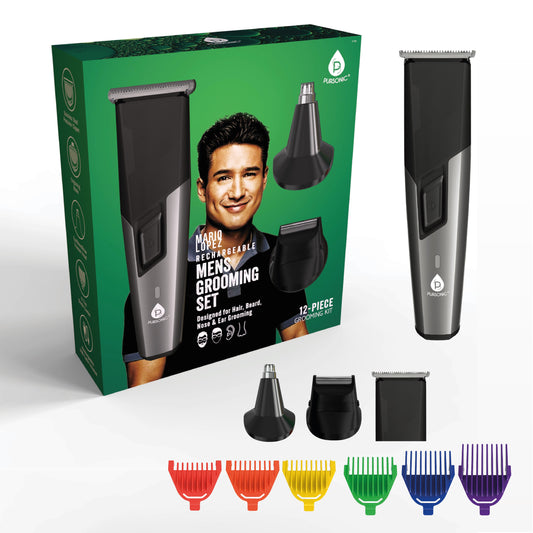 Mario Lopez Rechargeable Men's Grooming Set - Complete Hair, Beard, Nose, and Ear Grooming Kit-0