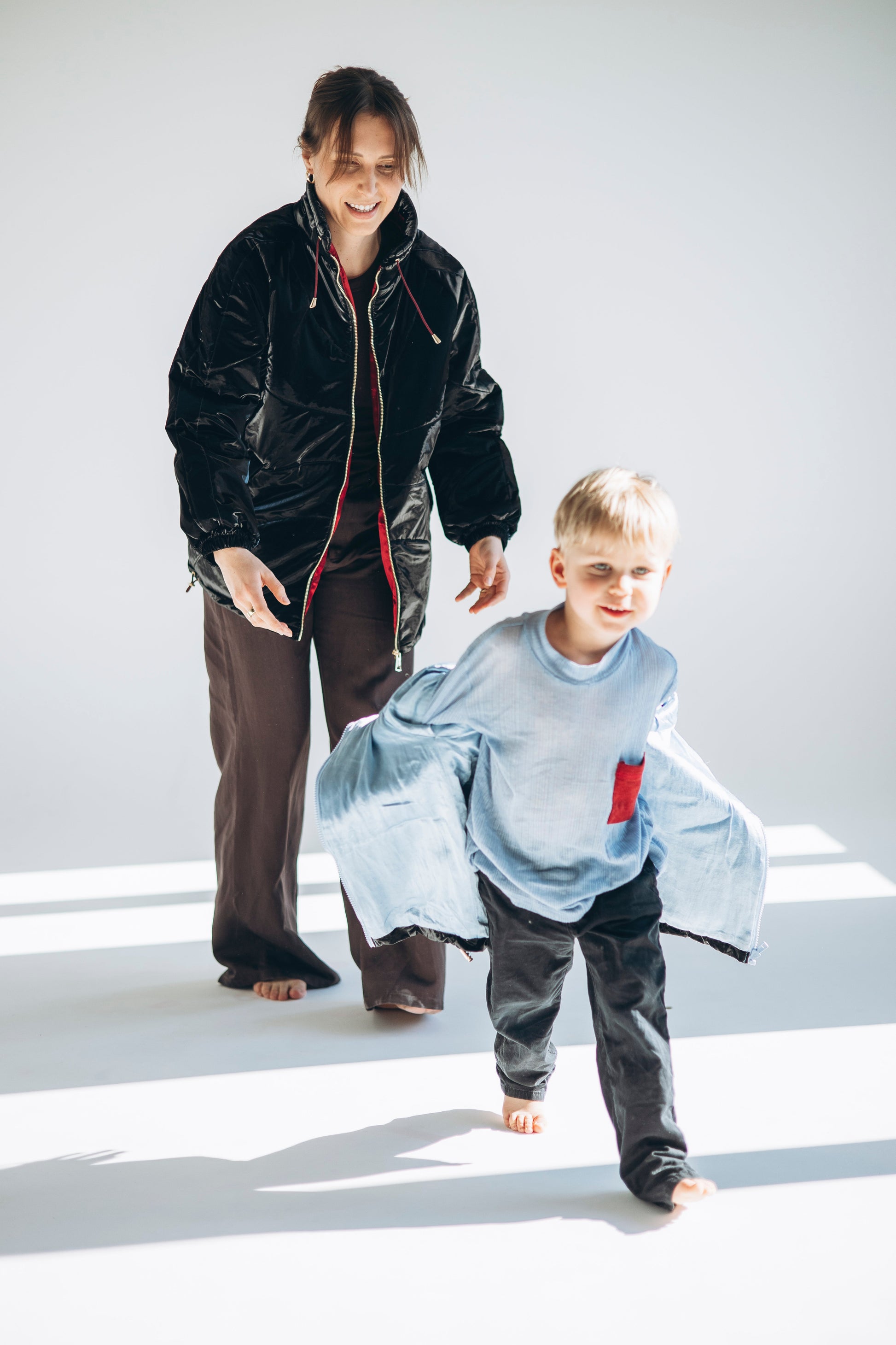 Kid's Wool Puff Jacket - Black - Natural, Non-Toxic & Insulated with 100% Wool-1