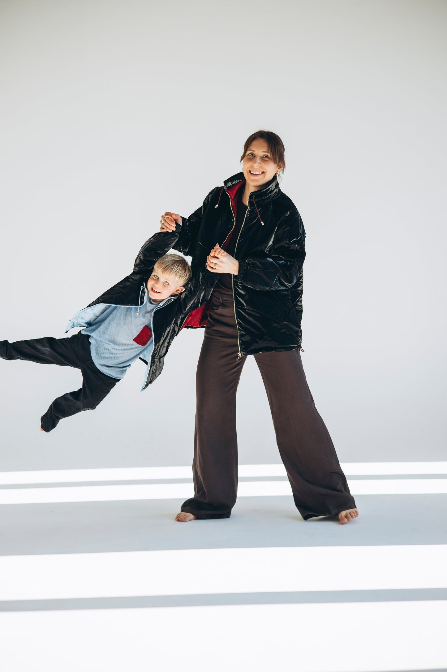 Kid's Wool Puff Jacket - Black - Natural, Non-Toxic & Insulated with 100% Wool-2