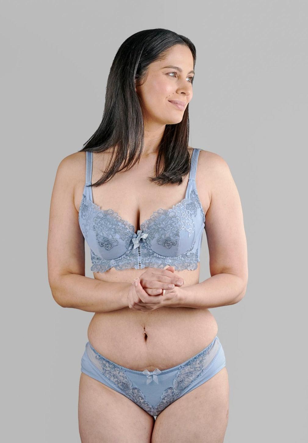 Ashley Embroidery Silk & Organic Cotton Supportive Plunge Bra-1