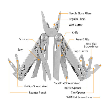 Foldable Multitool Pliers with Scissors and Screwdriver Stainless Steel Multi Tool Pliers with Replaceable Wire Cutters and Saw-1