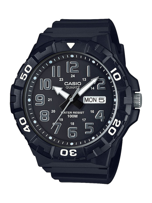 Casio Men's 'Diver Style' Quartz Resin Casual Watch, Color Black (Model: MRW-210H-1AVCF)-0