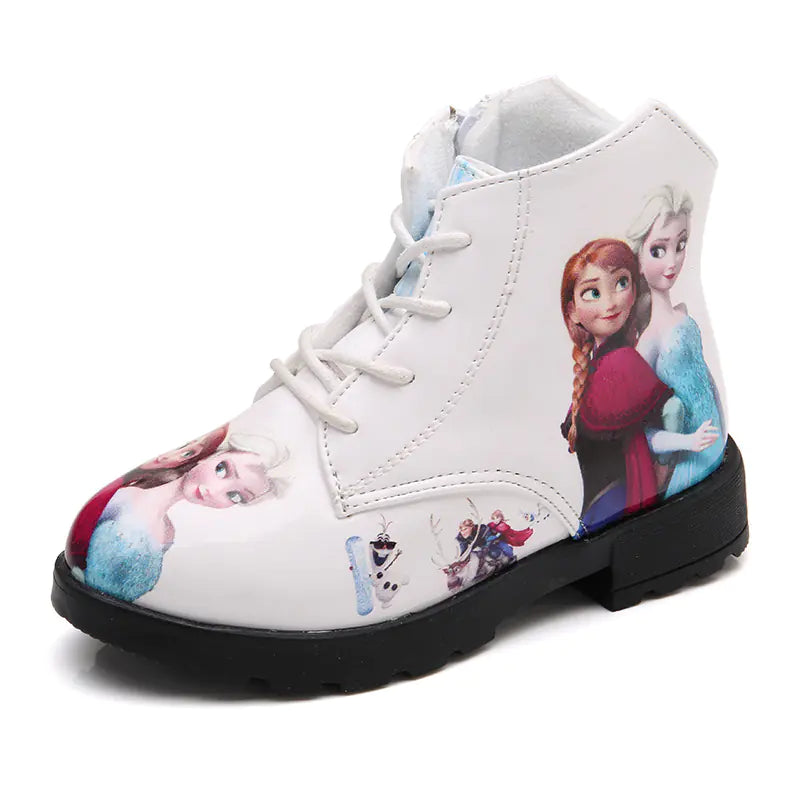 Frozen Princess Cotton Boots for Girls, Cartoon Snow Boots