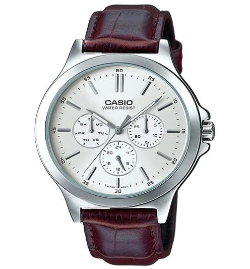 CASIO COLLECTION Mod. MULTIFUNCTION SILVER, Leather-0