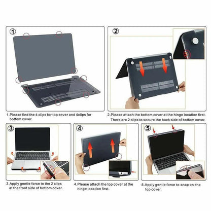 Frosted Transparent Case with Keyboard Cover for MacBook 13 to 16 Inch-4