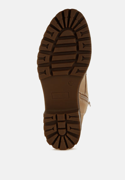 Mahisha Knitted Collar Zip-Up Hiker Boots-1