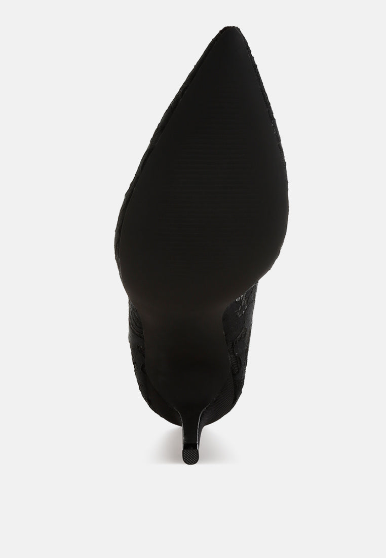 Masega Stiletto Heel Lace Pumps-4