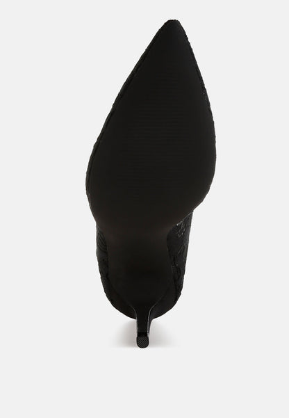 Masega Stiletto Heel Lace Pumps-4