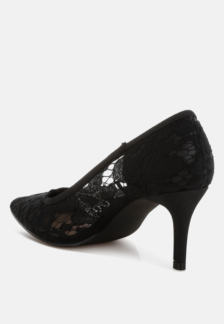 Masega Stiletto Heel Lace Pumps-2