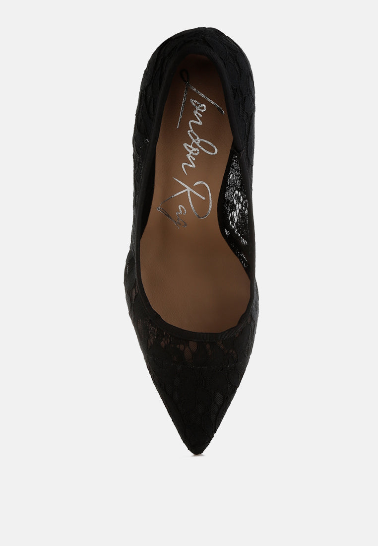 Masega Stiletto Heel Lace Pumps-3