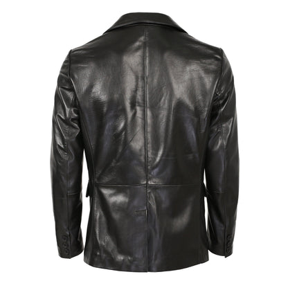 Maximus Mens New Zealand 1 Button Leather Blazer-3
