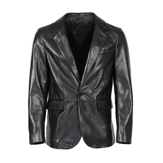 Maximus Mens New Zealand 1 Button Leather Blazer-0
